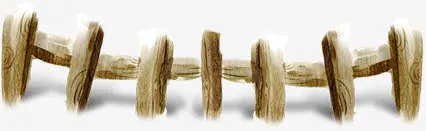 手绘圣诞节木桩装饰免抠
