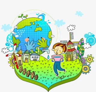 接水的孩子免抠