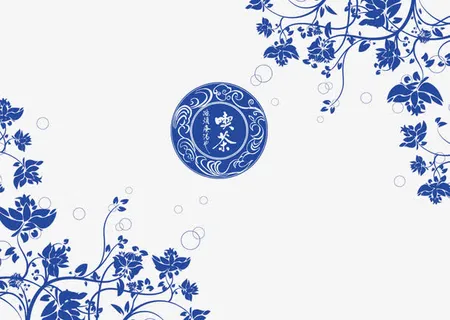 青花瓷茶业包装素材免抠