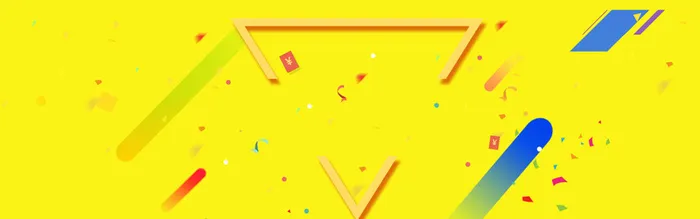 黄色几何渐变三角banner背景图高清
