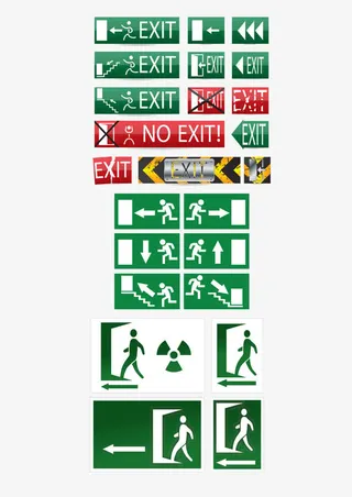 安全撤离标识牌免抠