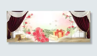 淘宝轮播背景海报banner  通用简约