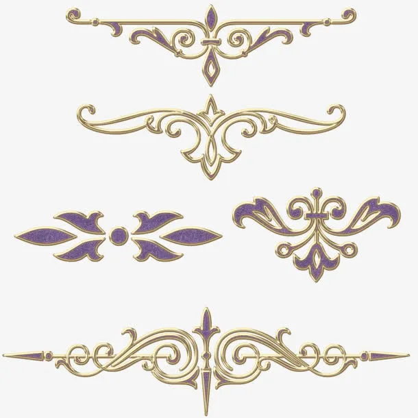 紫色点缀金属装饰免抠