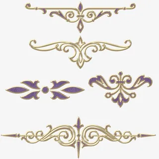 紫色点缀金属装饰免抠