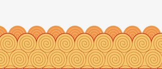 黄色祥云纹样免抠