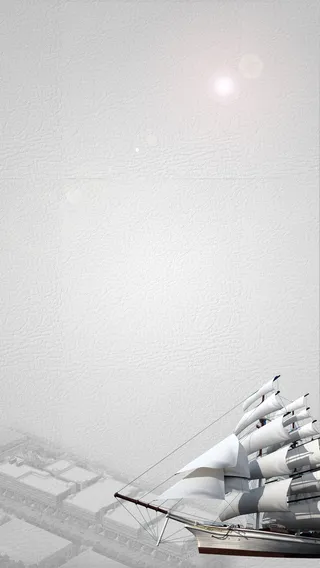 简约白色帆船企业励志海报背景psd高清