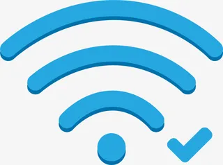 蓝色满格无线信号免抠