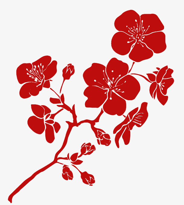 红色梅花矢量图梅花免抠