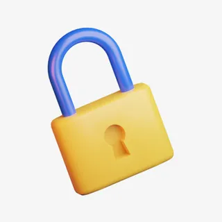 C4D立体3D模型卡通关锁免抠