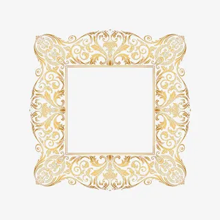 有质感的金色花边设计免抠