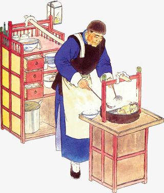 手绘古典小吃免抠