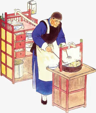 手绘古典小吃免抠