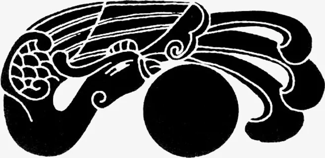 中国风黑色传统凤凰纹样免抠