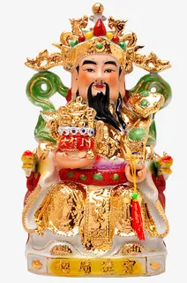 珐琅彩文财神摆件免抠