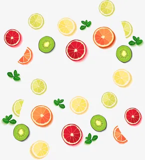多彩美味夏日水果片免抠