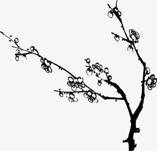 手绘梅花免抠