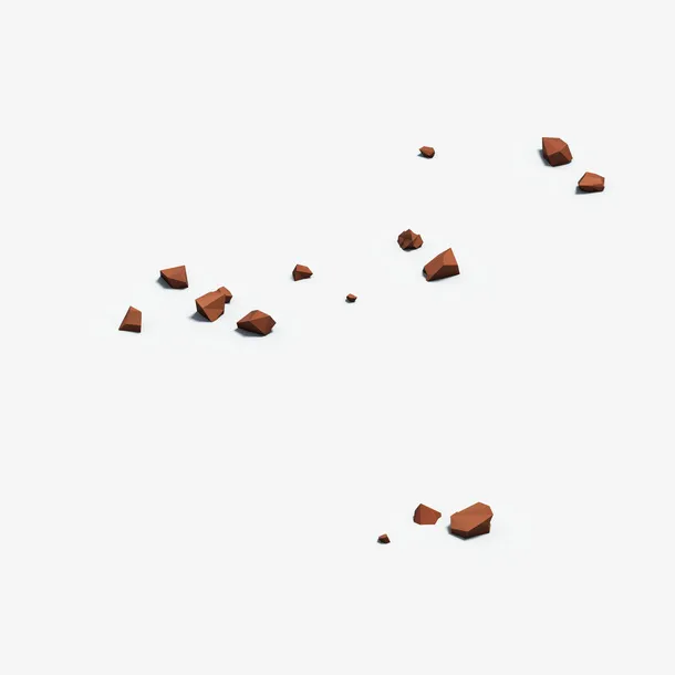 棕色的可爱石块3D免抠