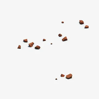 棕色的可爱石块3D免抠