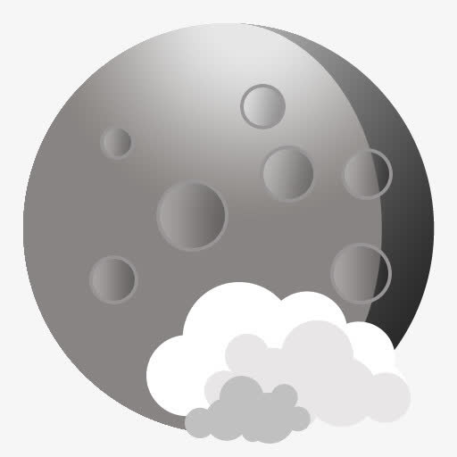 质感扁平化星球白云图标免抠