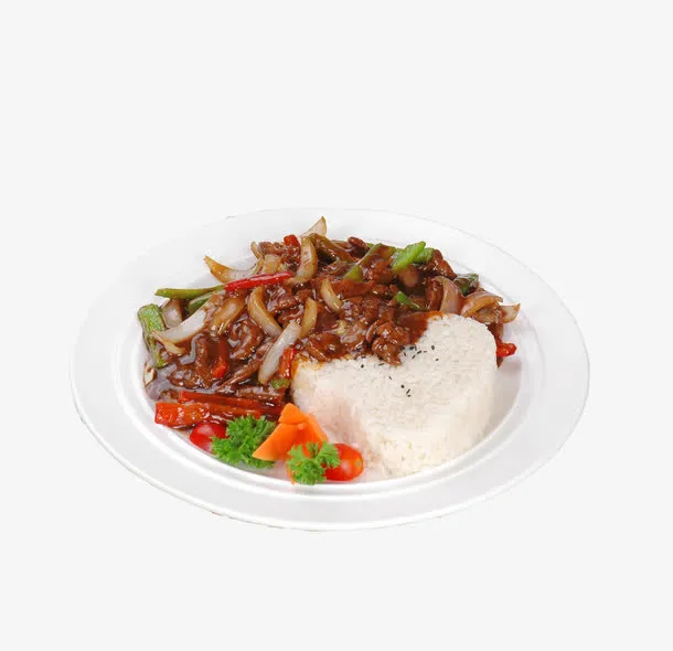 洋葱黑椒炒牛肉饭免抠