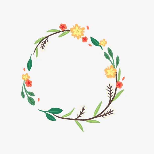 小清新手绘花纹边框6免抠