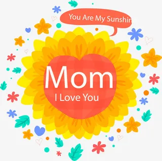 矢量手绘母亲节免抠