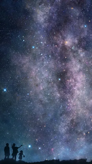 紫色深邃浪漫星空H5背景素材高清