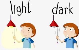 开灯关灯对比图免抠