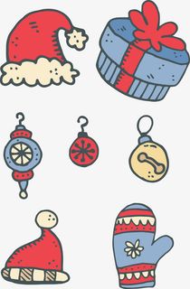 圣诞节矢量卡通图案免抠