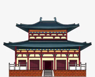 古代建筑物楼台免抠