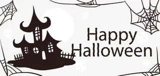 蜘蛛网边框万圣节横幅免抠