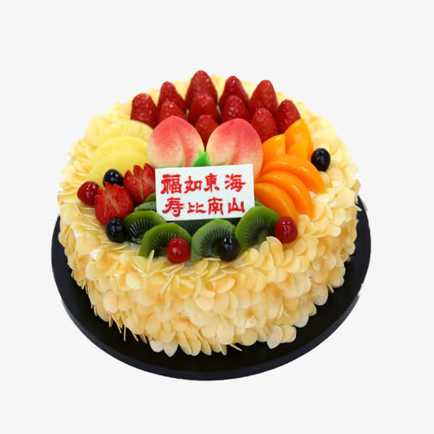 水果寿桃蛋糕免抠