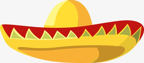 黄色墨西哥帽子免抠