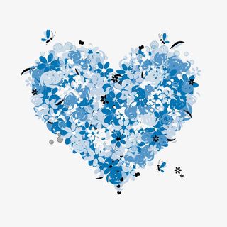 蓝色爱心蝴蝶动图免抠
