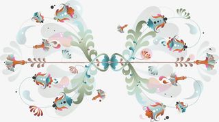 矢量灯笼花插画免抠