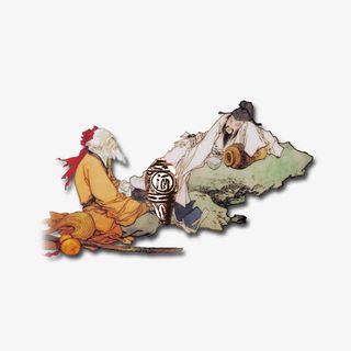 中国画 酒文化插画免抠