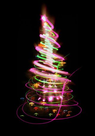 唯美蜡烛光效丝带飘带免抠