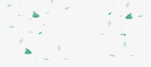 绿色简约花瓣漂浮素材免抠