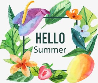 矢量手绘水彩边框免抠