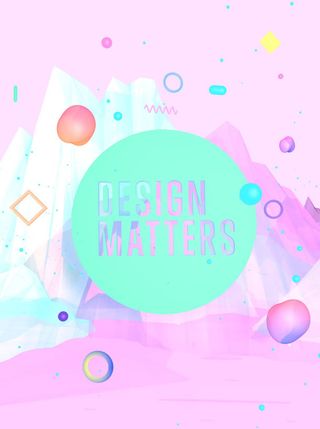 彩色图案粉色背景