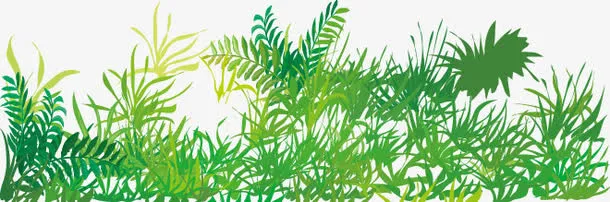 卡通清新春天草丛免抠