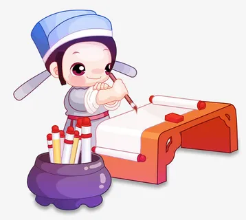 古风卡通学生免抠