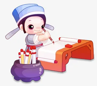 古风卡通学生免抠