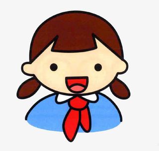 少先队员卡通女孩图标免抠