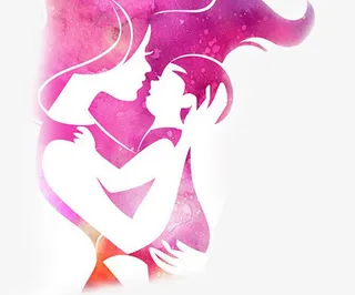 母女墨迹素材免抠