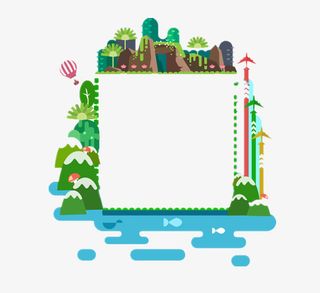 二维码创意个性边框设计免抠