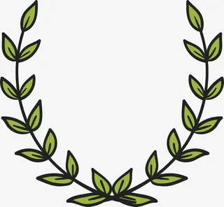 绿色树叶标题框免抠