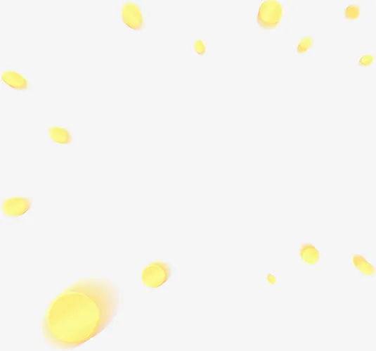 黄色抽象创意气泡设计免抠