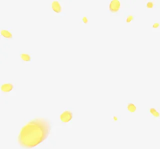 黄色抽象创意气泡设计免抠