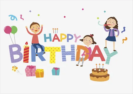 卡通过生日的孩子免抠图免抠